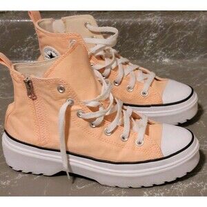 Converse Platform High Top Sneakers Peach White